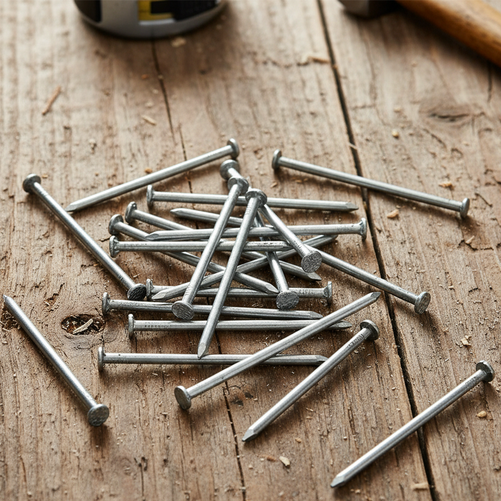 DIYUK Galvanised Zinc-Plated Round Head Nails for Wood, Corrosion Resistant for Outdoor Timber
