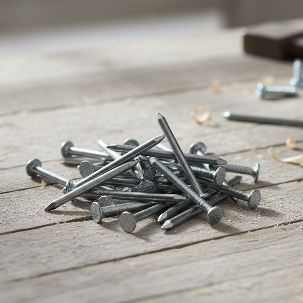 DIYUK Galvanised Zinc-Plated Round Head Nails for Wood, Corrosion Resistant for Outdoor Timber