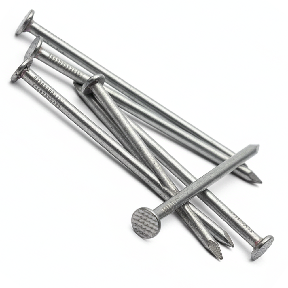 DIYUK Galvanised Zinc-Plated Round Head Nails for Wood, Corrosion Resistant for Outdoor Timber