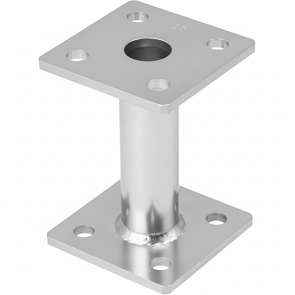 Post Base Bracket Heavy Duty 4mm Steel Galvanised Bolt-Down Elevated - DIYUK