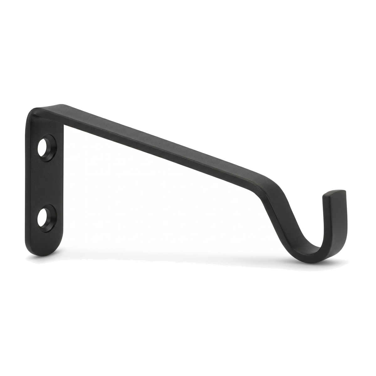 Straight Black Plant Hook - Wall Mounted Hanging Basket Bracket