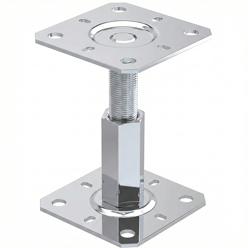 Heavy Duty Adjustable Fence Post Support Bracket (100-150mm) - Bolt Down Galvanised Base