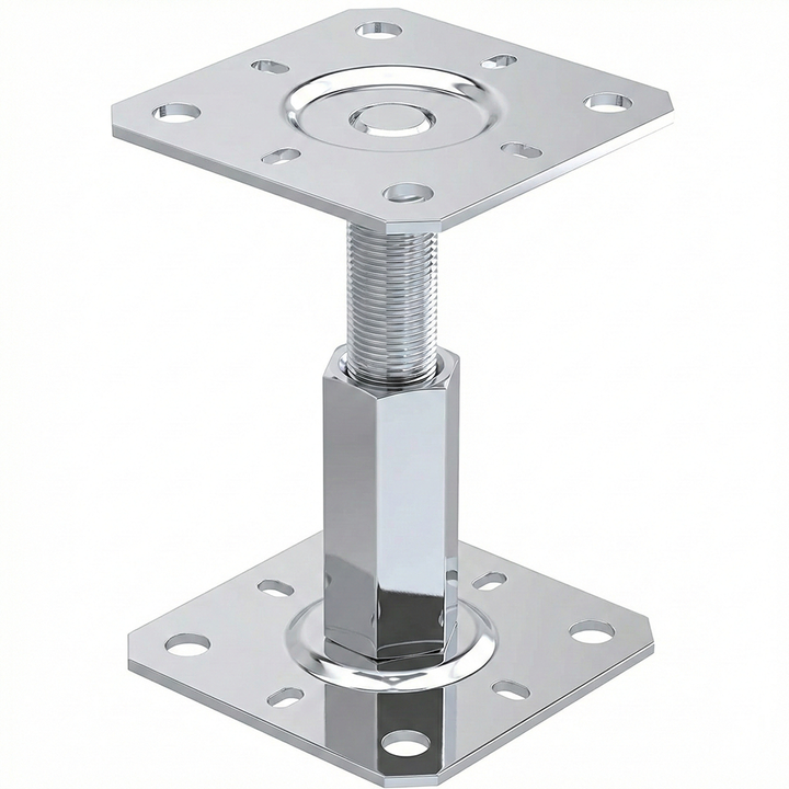 Heavy Duty Adjustable Fence Post Support Bracket (100-150mm) - Bolt Down Galvanised Base