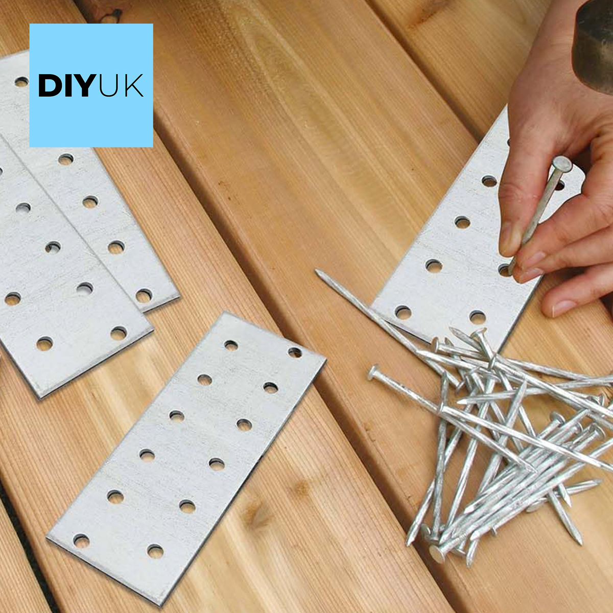 Heavy Duty Galvanised Steel Flat Mending Connecting Plate Joining Bracket