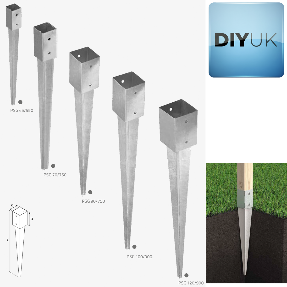 Fence Post Support Spike Holder Metal Drive In Stakes Rust Resistant Bracket