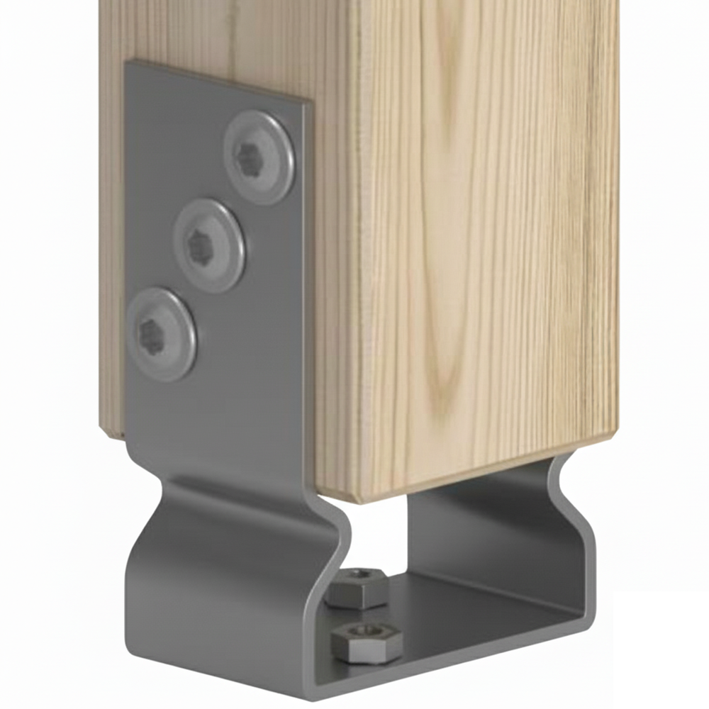 Fence Post Support Bolt Down U Shape Heavy Duty Fence Foot Base Bracket - DIYUK