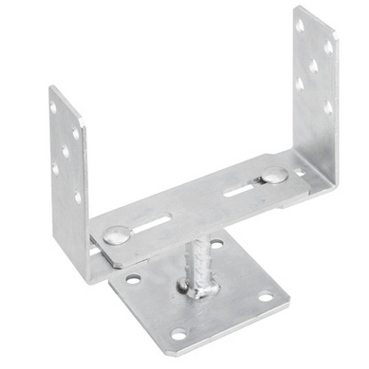 Adjustable 60-200mm Metal Brackets for Fence Post Repair to Concrete, Decking Support 