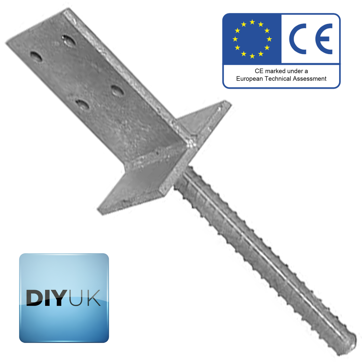Galvanised Heavy Duty Concealed Bracket Support for Fence & Pergola Posts - Metal Base Brackets for Concrete Installation