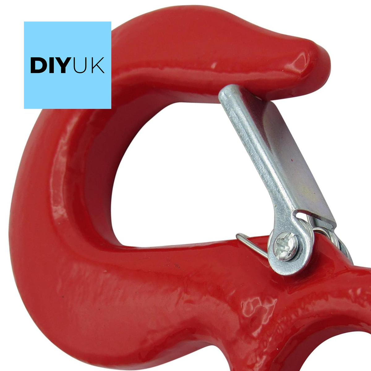 Eye Hook with Safety Catch Heavy Duty Red - Steel Hook for Secure Lifting