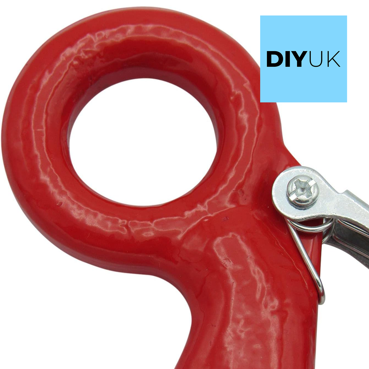 Eye Hook with Safety Catch Heavy Duty Red - Steel Hook for Secure Lifting