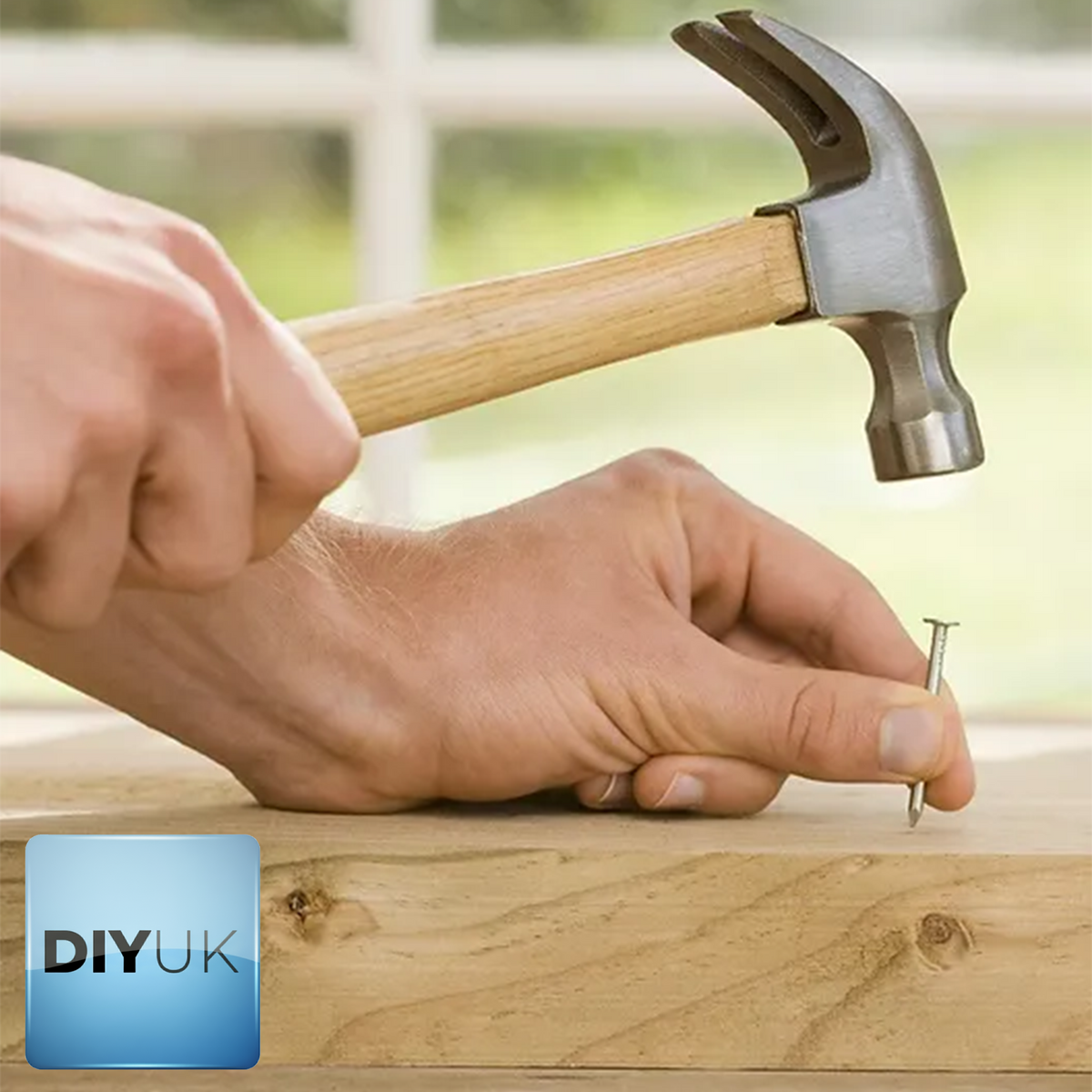 DIYUK Galvanised Zinc-Plated Round Head Nails for Wood, Corrosion Resistant for Outdoor Timber, driven with a hammer