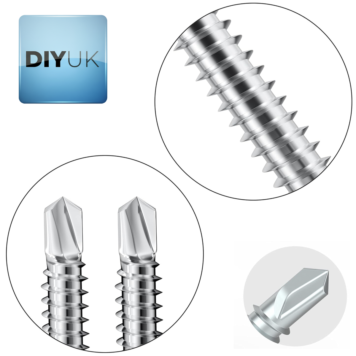 Self-Drilling Countersunk Screws Zinc Plated for Wood, Metal & PVC