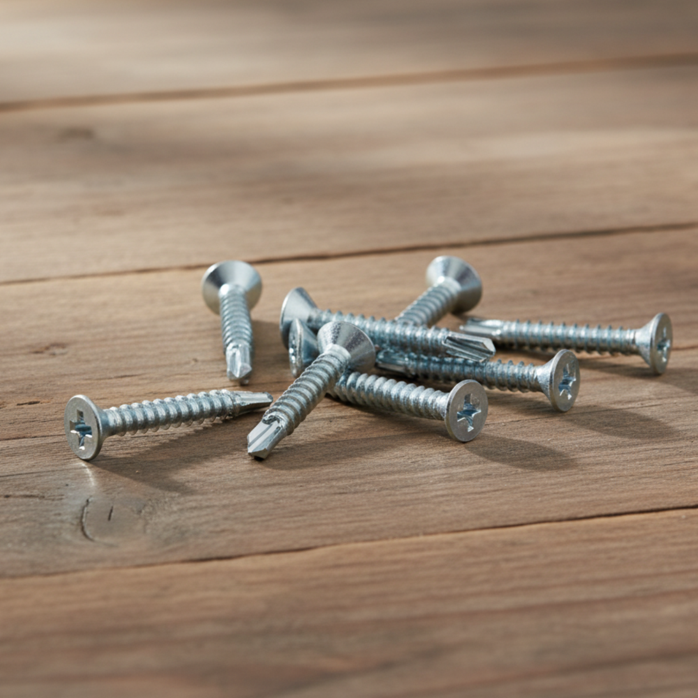 Self-Drilling Countersunk Screws Zinc Plated For Metal, Wood & PVC