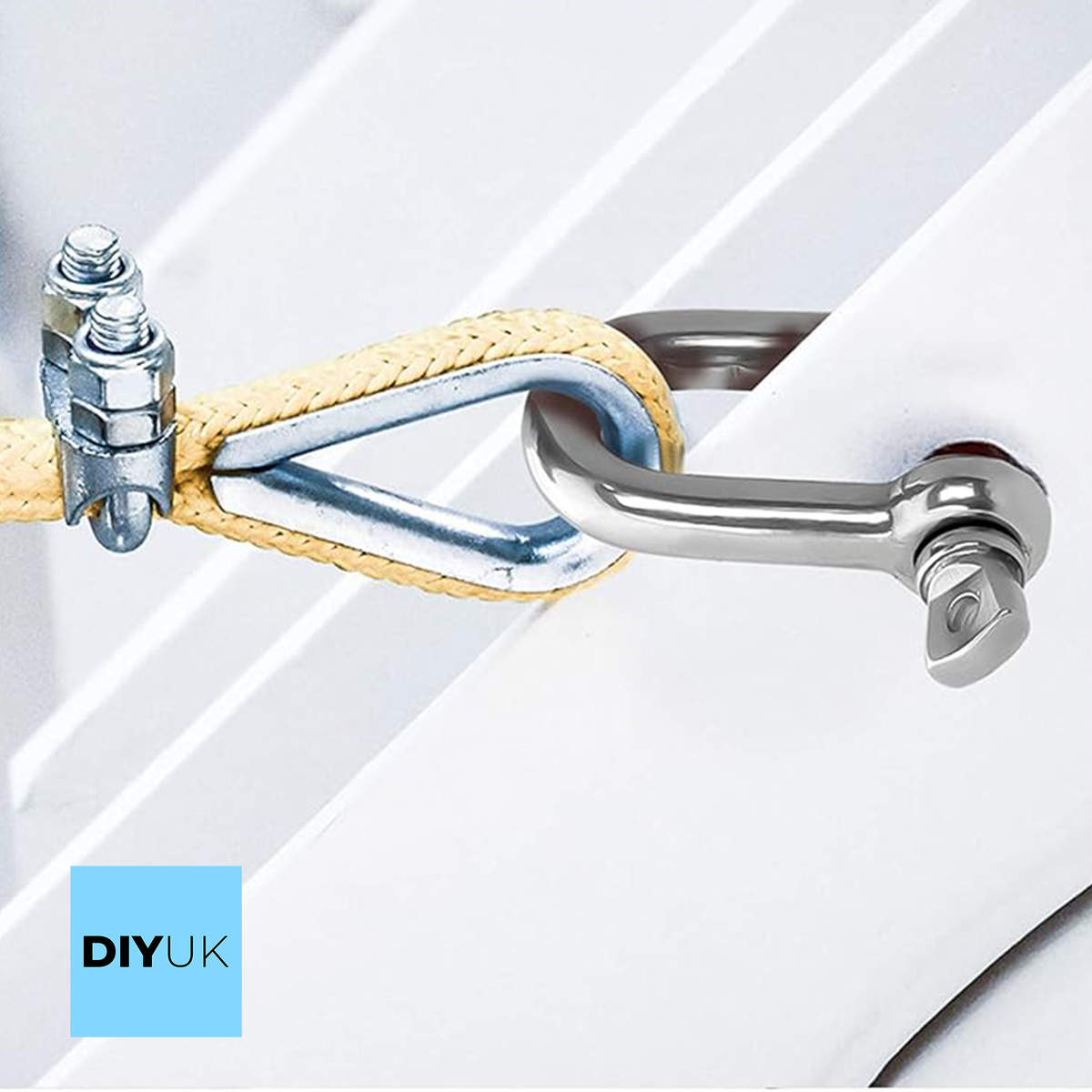 DIYUK D Shackles with Screw Lock Heavy Duty Steel Durable Hook Ring for Towing and Outdoor Activities