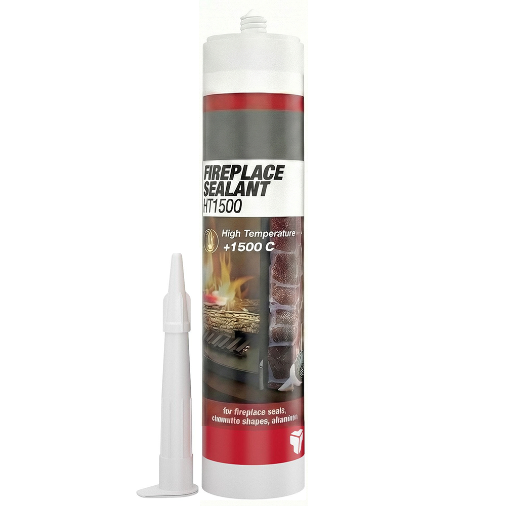 High Temperature Silicone Sealant 1500°C Black | Heavy Duty Heat Resistant Fire Cement & Flue Sealer | For Wood Burner Stoves, Chimneys, Ovens & Fireplace Repair | Professional Grade Cartridge (310ml)