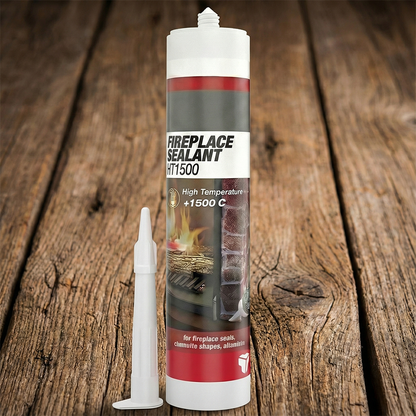 High Temperature Silicone Sealant 1500°C Black | Heavy Duty Heat Resistant Fire Cement & Flue Sealer | For Wood Burner Stoves, Chimneys, Ovens & Fireplace Repair | Professional Grade Cartridge (310ml)