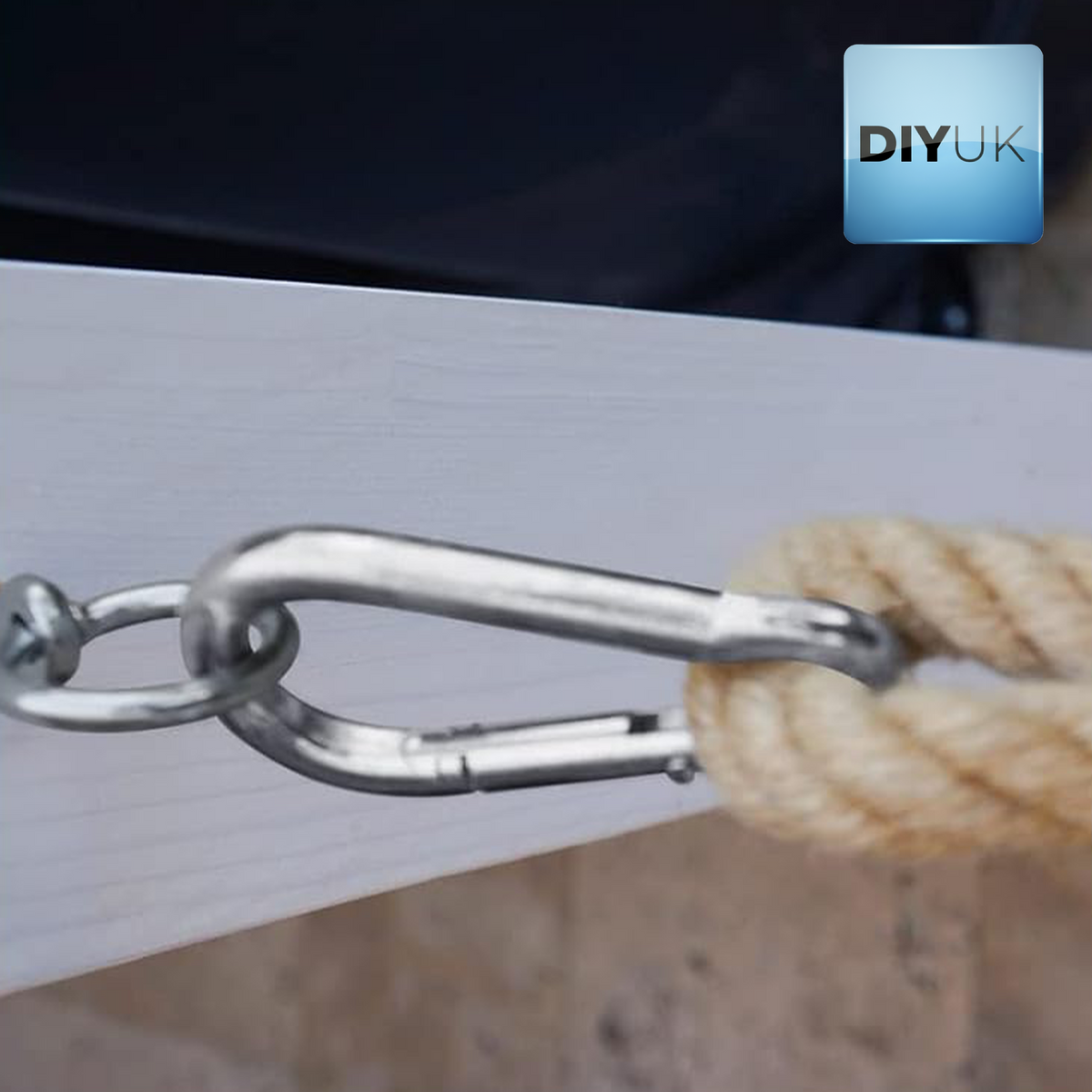 Heavy Duty Galvanised Zinc-Plated Steel Carabiner Snap Hook Clip (DIN 5299C)