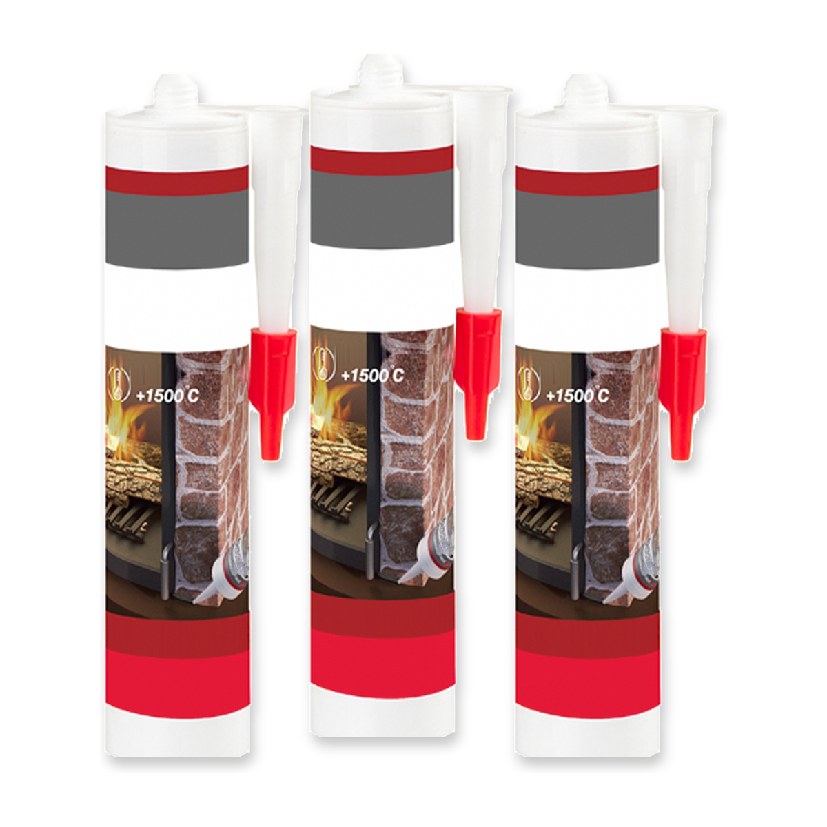 High Temperature Stove & Flue Sealant 1500°C - 310ml Black, black