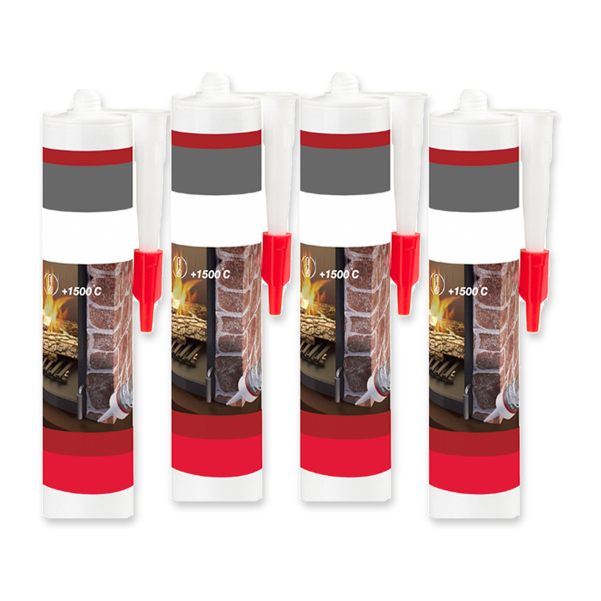 High Temperature Stove & Flue Sealant 1500°C - 310ml Black, black