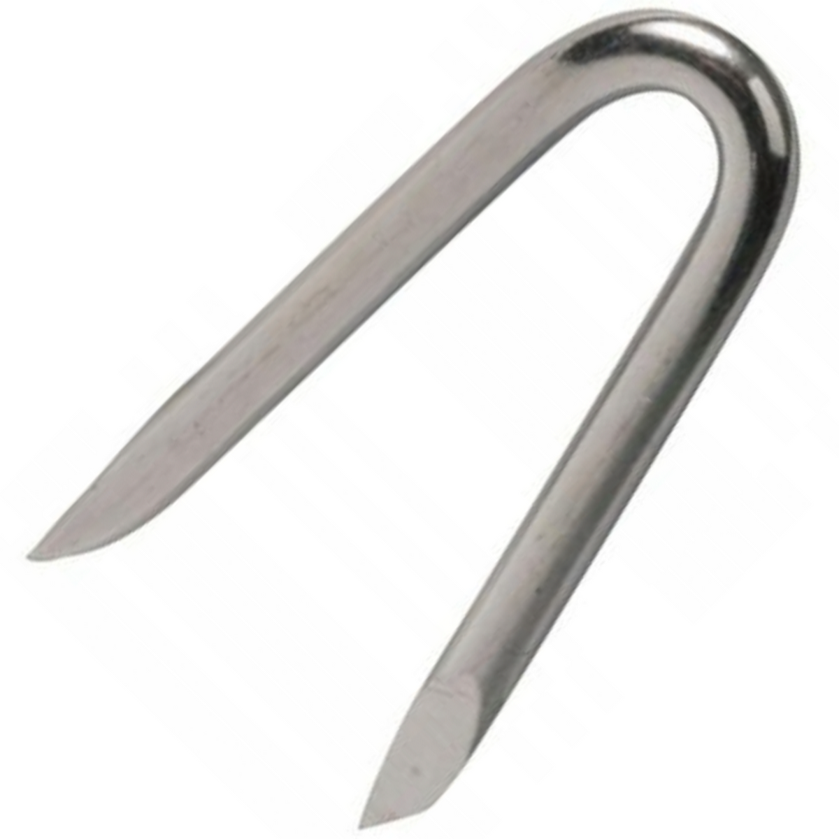DIYUK Zinc Plated Netting Staple U Nails, U Shaped Wire Tacks for Fencing & Mesh, Fence Pin Staples for Wood Posts: single U-nail close-up