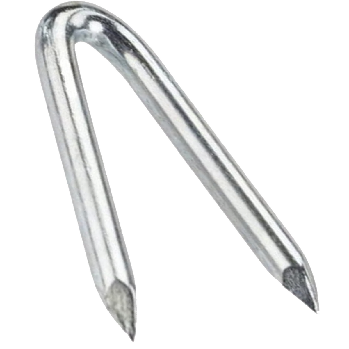 DIYUK Zinc Plated Netting Staple U Nails, U Shaped Wire Tacks for Fencing & Mesh, Fence Pin Staples for Wood Posts: single U-nail with pointed legs
