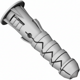 DIYUK Masonry Wall Plugs, Polypropylene Expansion Fixings for Concrete, Solid Brick, Ceramic Blocks, Anti-Spin Fins, 6-14mm (M6-M14), Packs of 10-500