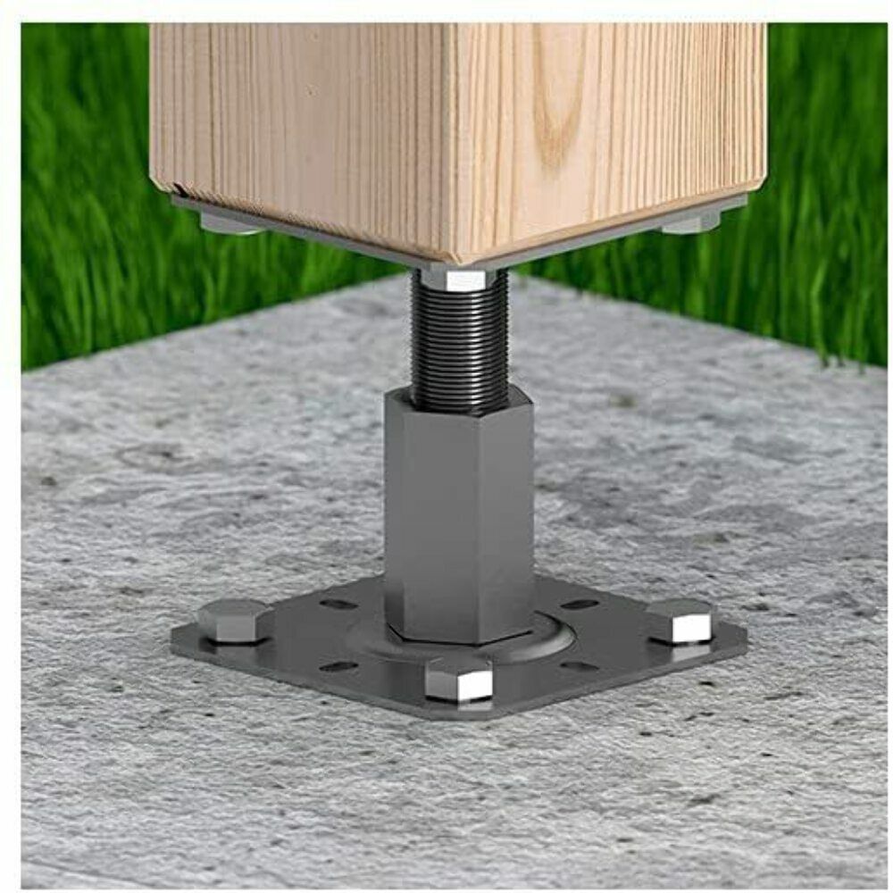Fence Post Support Adjustable 100-150mm Repair Bracket Metal Bolt Down Heavy