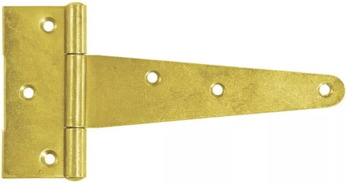 Tee Hinges GOLD GALVANISED Heavy Duty High Quality Strap T Hinge Door Gate Shed - DIYUK