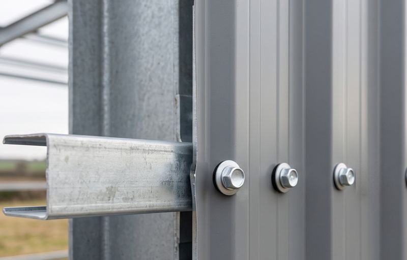 Steel purlin and rail fixing